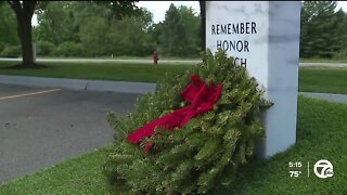Wreaths Across America exhibit touring Michigan; local trucking company helps out with mission
