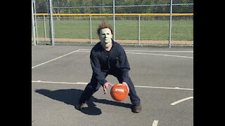 Horror ICON MICHAEL MYERS Attempts to Play Basketball