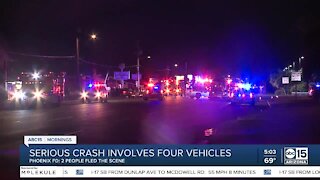 Woman seriously injured, others hurt after crash near 43rd Avenue and Indian School Road