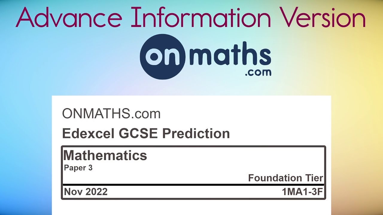 Aqa Gcse Maths November 2022 Predicted Foundation Paper 3