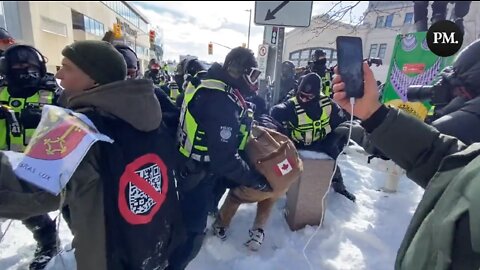Police Begin Arresting Protestors In Ottawa - February 18, 2022