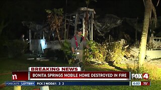 Bonita Springs mobile home destroyed by fire
