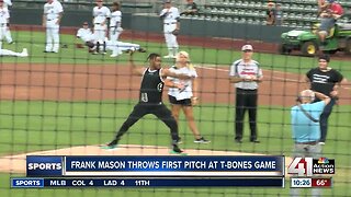 Frank Mason throws first pitch at T-Bones game