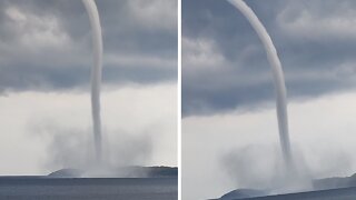 Absolutely insane waterspout captured on camera off coast of Greece