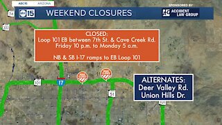 Weekend traffic closures in the Valley