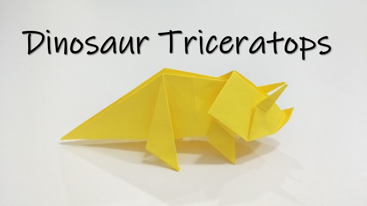How to Make Origami Dinosaur Triceratops