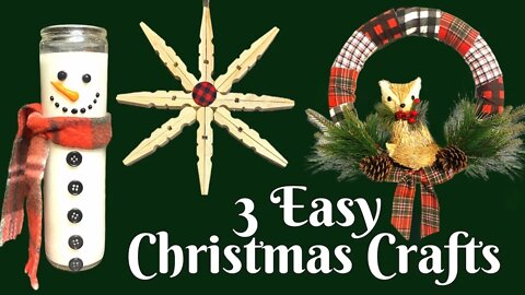 3 Easy Christmas Crafts | Easy Christmas Decor | Easy Christmas DIY | Christmas DIY Decor