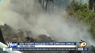 Fire forces evacuations at apartment near SDSU