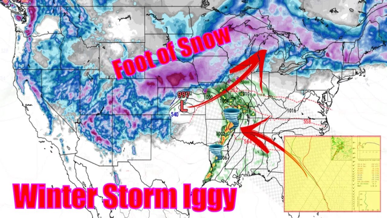 Winter Storm Iggy Bringing Tornadoes & 1 Foot Of Snow! The WeatherMan