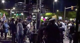 Protesters and police clash for second night in Detroit