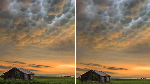 Stunning footage of mammatus clouds in Texas after storm