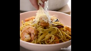 Pasta with Shrimp Homemade Garlic