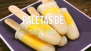 Frosted Mango and Coconut Popsicles