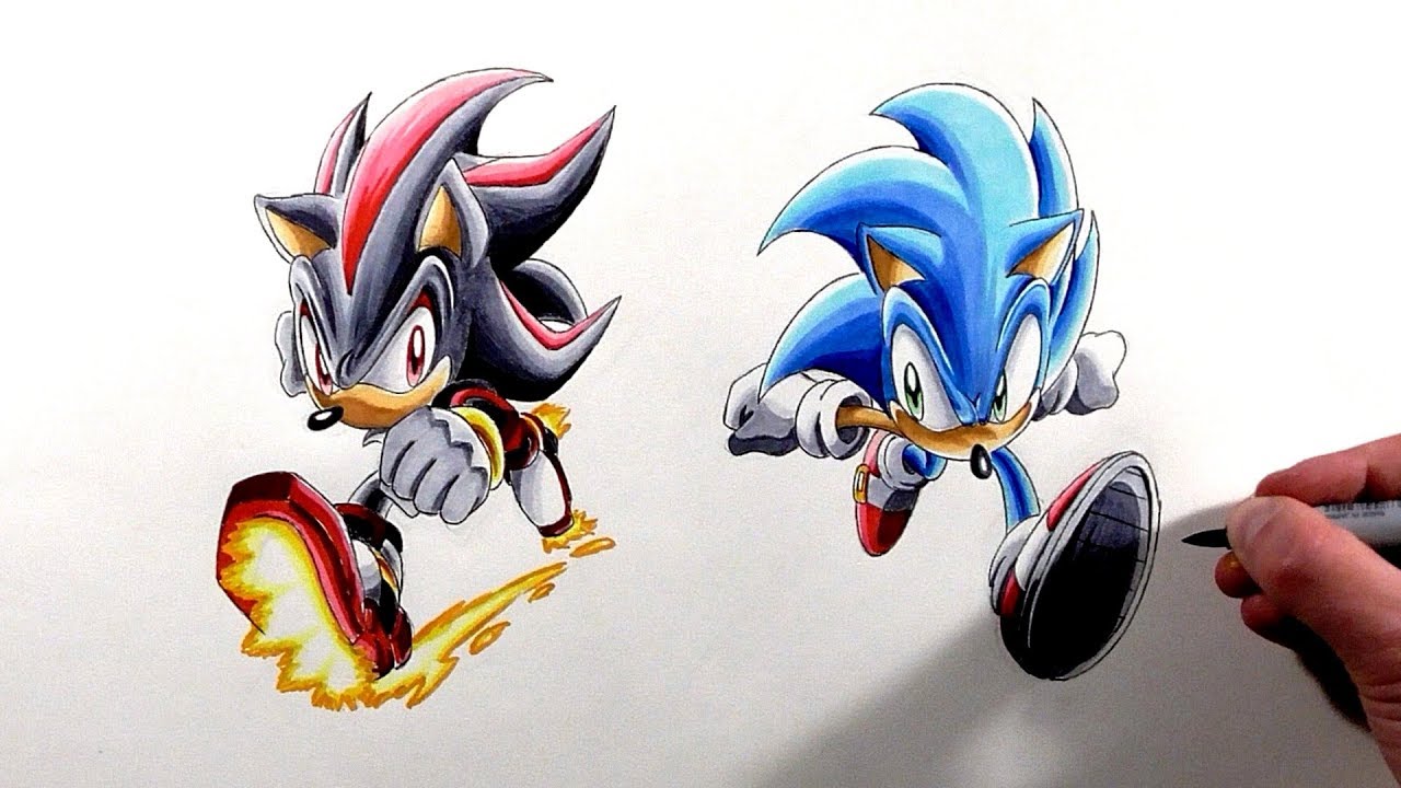 Drawing Sonic The Hedgehog - Speed Drawing Sonic 2 