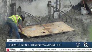 Crews continue to repair SR-78 sinkhole