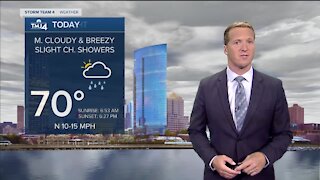 Southeast Wisconsin weather: Mostly cloudy and breezy, with a slight chance for showers
