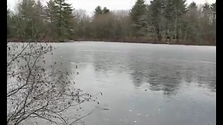 Rocks bouncing off frozen pond creator bizarre sounds