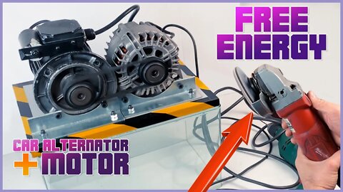 Perpetual Motion Machine with a Car Alternator and Electric Motor | Liberty Engine #1