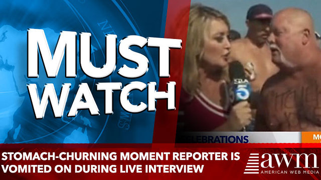 Stomach Churning Moment Reporter Is Vomited On During Live Interview