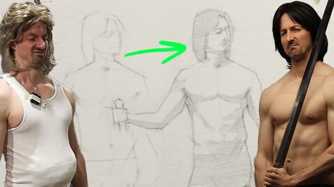 Figure Pencil Drawing to Your FAT FACE -- Refine from Block In ~ PART 2
