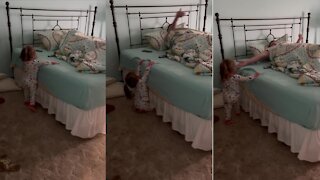 Sweet little girl wakes up her dad in the cutest possible way