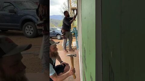 Construction crew gets into a groove #construction #building #asmr