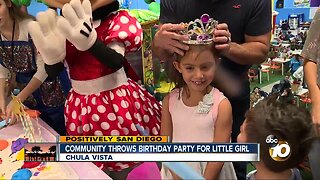 Community throws birthday party for little girl