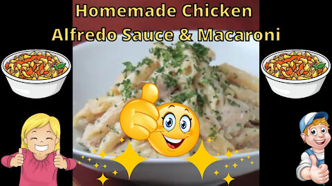 Homemade Chicken Alfredo Sauce & Macaroni Recipe