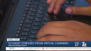 Student stressed from virtual learning