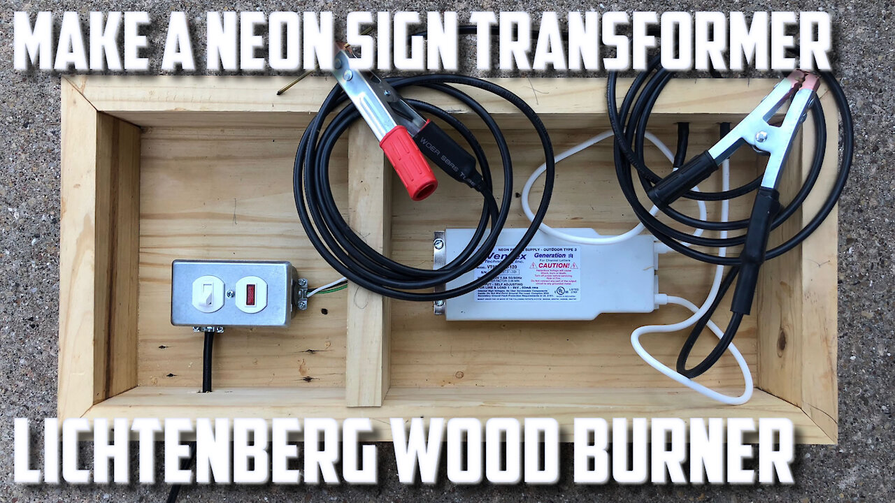 Lichtenberg Machine Kit,Neon Sign Transformer+Rods+Clamps+Brush