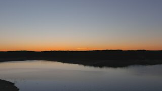 Drone Flight Over Medina Lake At Sunset - January 2nd 2021