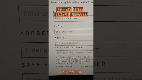 Liberty Safe status updates 9-7-23. For better or for worse.