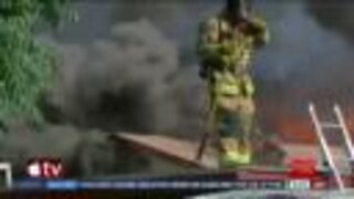 Fire crews battle flames in Downtown Bakersfield