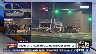 Airport shuttle involved in crash overnight