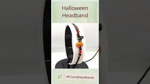 Fun, Black Cat on Jacko Lantern Halloween Headband by Crystalheadbandz.com #shorts