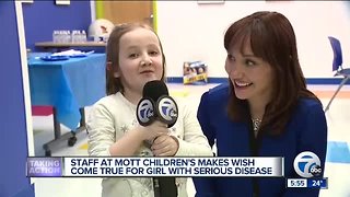 Make a Wish Foundation of Michigan & Children's Hospital make little girl's Disney wish come true