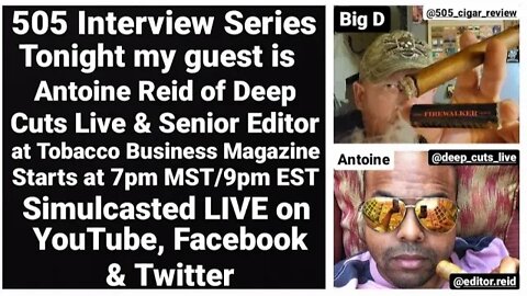 Interview with Antoine Reid of @DEEP CUTS LIVE /Tobacco Business Magazine