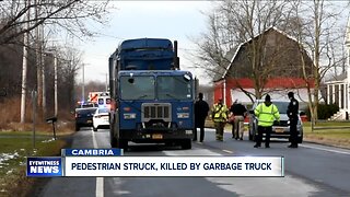 Deadly crash involving garbage truck and pedestrian in Cambria