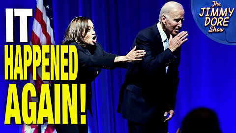 Kamala Rushes To Save Biden From Falling Off Stage