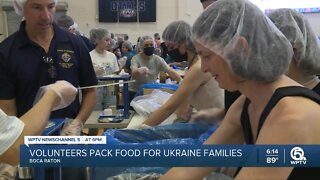 Volunteers pack food for Ukraine families in Boca Raton