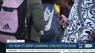 1/3 year student learning loss due to covid