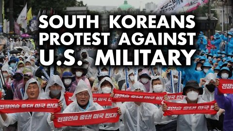 South Koreans protest US military drills simulating war with North