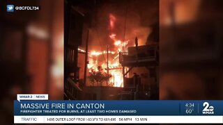 Firefighters contain massive fire in Canton