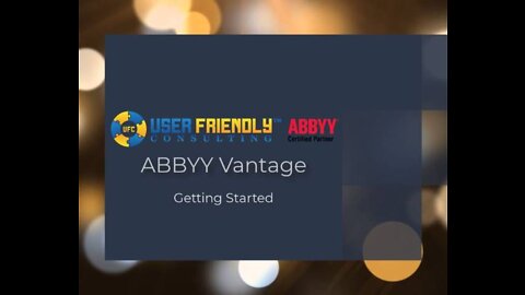 ABBYY Vantage - Getting Started