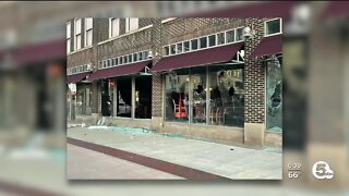 Windows broken at several downtown Akron businesses amid largely peaceful protests Sunday