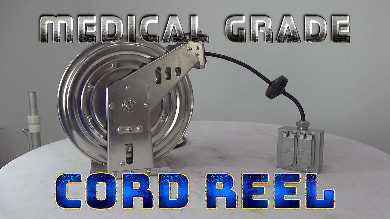 Medical Grade Cord Reel with Receptacle - 304L Stainless Steel