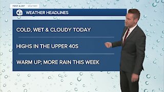 Metro Detroit Forecast: Cold, wet & cloudy today