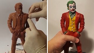 Talented artist sculpts figurine of Joker out of clay