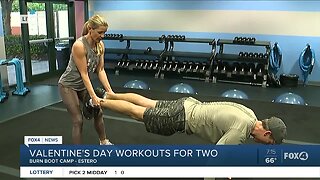 Valentine's Day couple pushup workout