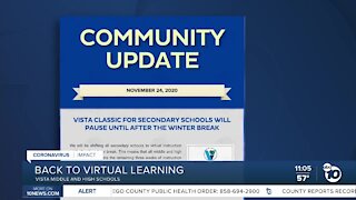 VUSD secondary schools return to virtual learning